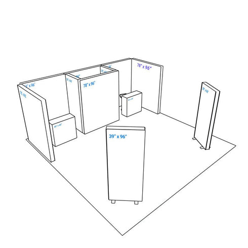 20x20 Booth Backlit Display Kit 05 - PIXLIP USA